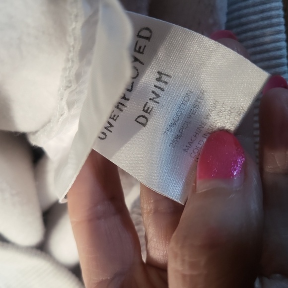 Unemployed Casual Gray Sweatshirt with denim arm stripe - Picture 7 of 7